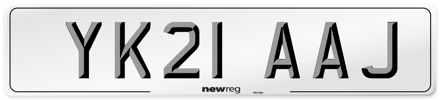 YK21 AAJ Number Plate from New Reg